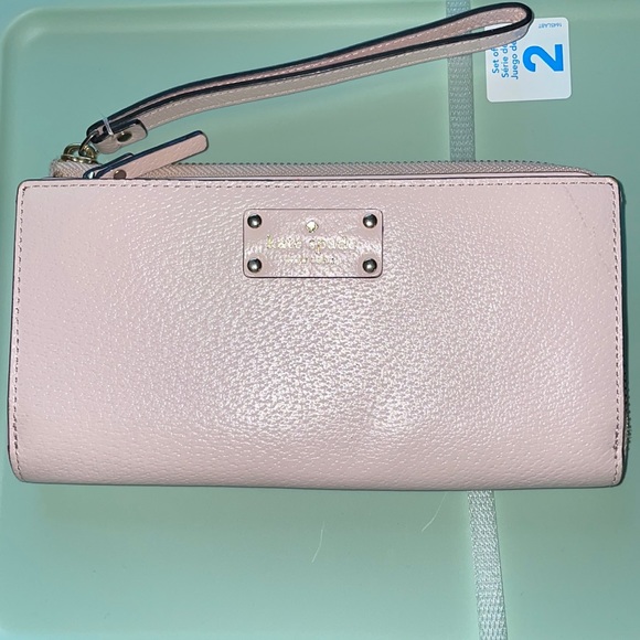 Kate Spade Hand wallet Baby Pink With Strap - Picture 1 of 5